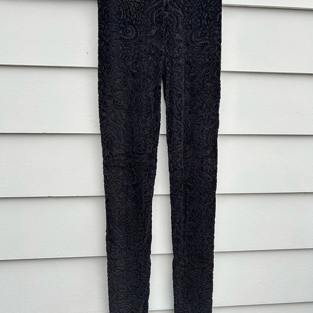 Black Paisley Patterned Leggings